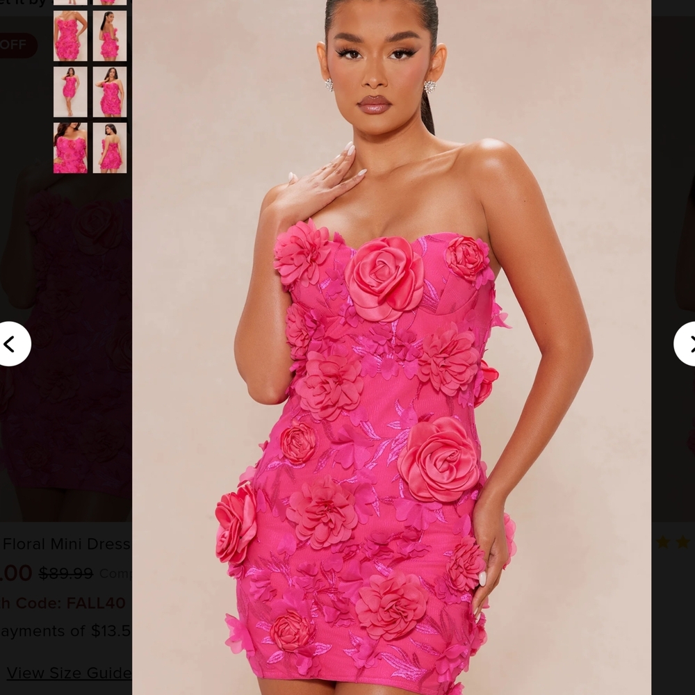 Fashion Nova Pink Floral Mini Dress